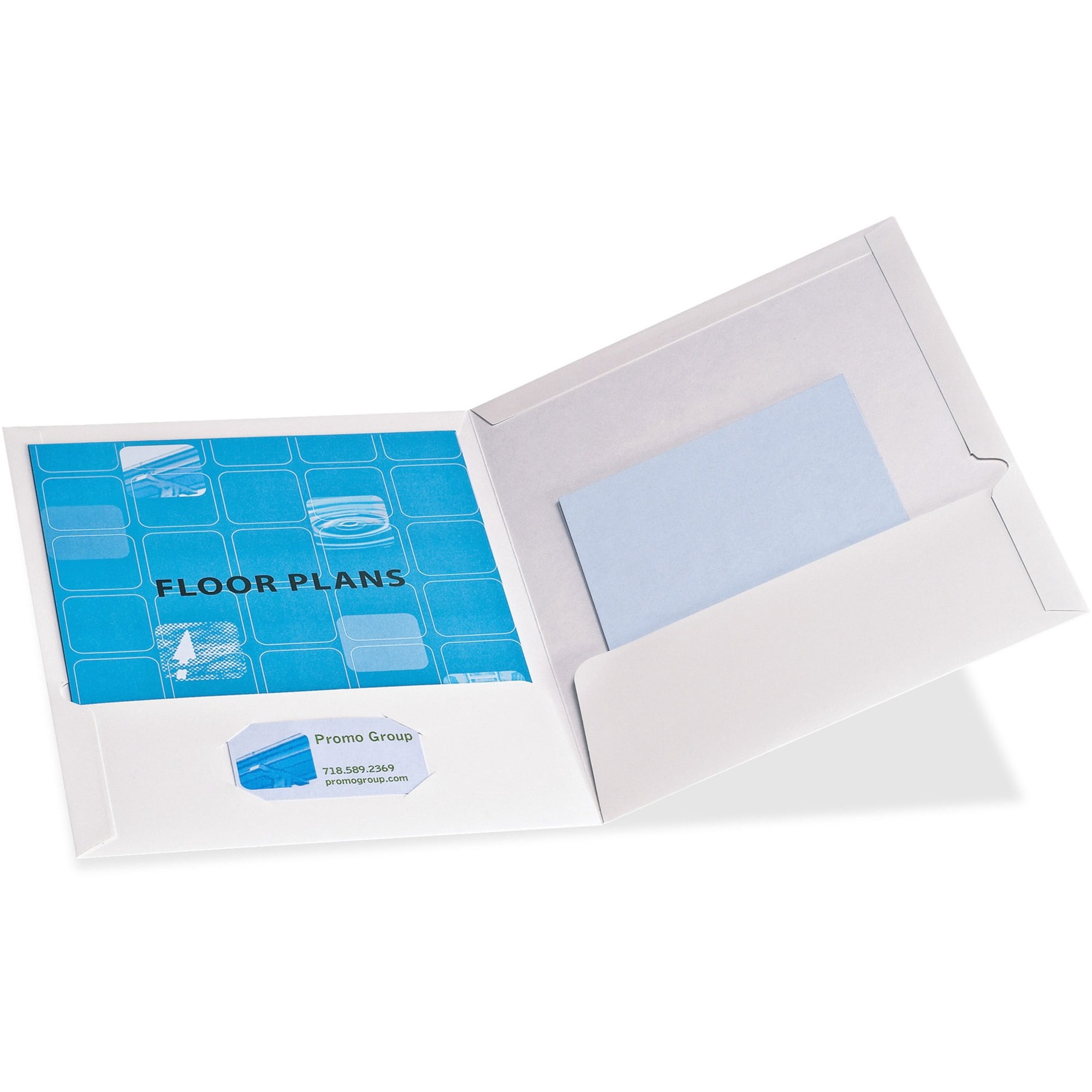 Oxford Showfolio Laminated Twin Pocket Folders 25/Pkg-White, Letter Size