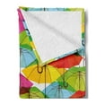 thumbnail image 2 of Modern Soft Flannel Fleece Throw Blanket, Colorful Umbrella in Vibrant Tones Abstract Rain Themed Display, Cozy Plush for Indoor and Outdoor Use, 50" x 70", Multicolor, by Ambesonne, 2 of 5