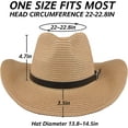 thumbnail image 4 of Sombrero de playa plegable unisex de ala ancha tejido a crochet Vorkoi Cowboy, paja de papel, color blanco crema, 4 of 6