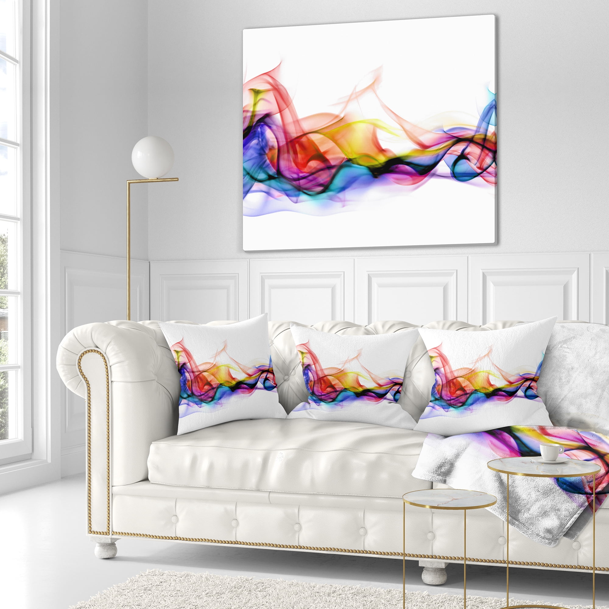 Designart Abstract Smoke - Contemporary Throw Pillow - 18x18