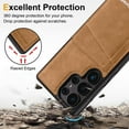 thumbnail image 5 of for Samsung Galaxy S24 Wallet Phone Case with Card Holder, [RFID Blocking PU Leather Protection][Back Flip Magnetic Cases] Kickstand Shockproof Women Men Slim Cover for Samsung Galaxy S24 - Brown, 5 of 8
