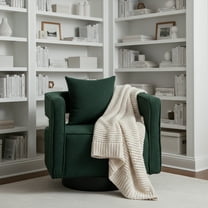 GOMYHOME Swivel Accent Chair with Pillow, Modern Upholstered Armchair, Royal Green