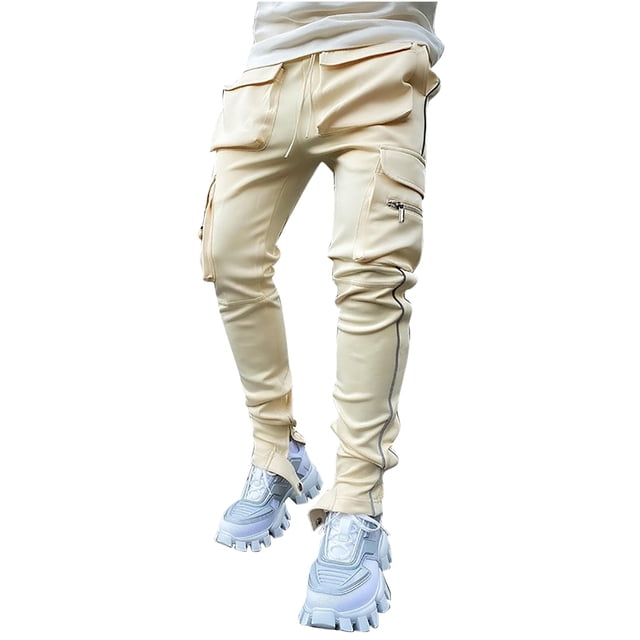 Men's Multi-pocket Reflective Straight-leg Sports Casual Overalls