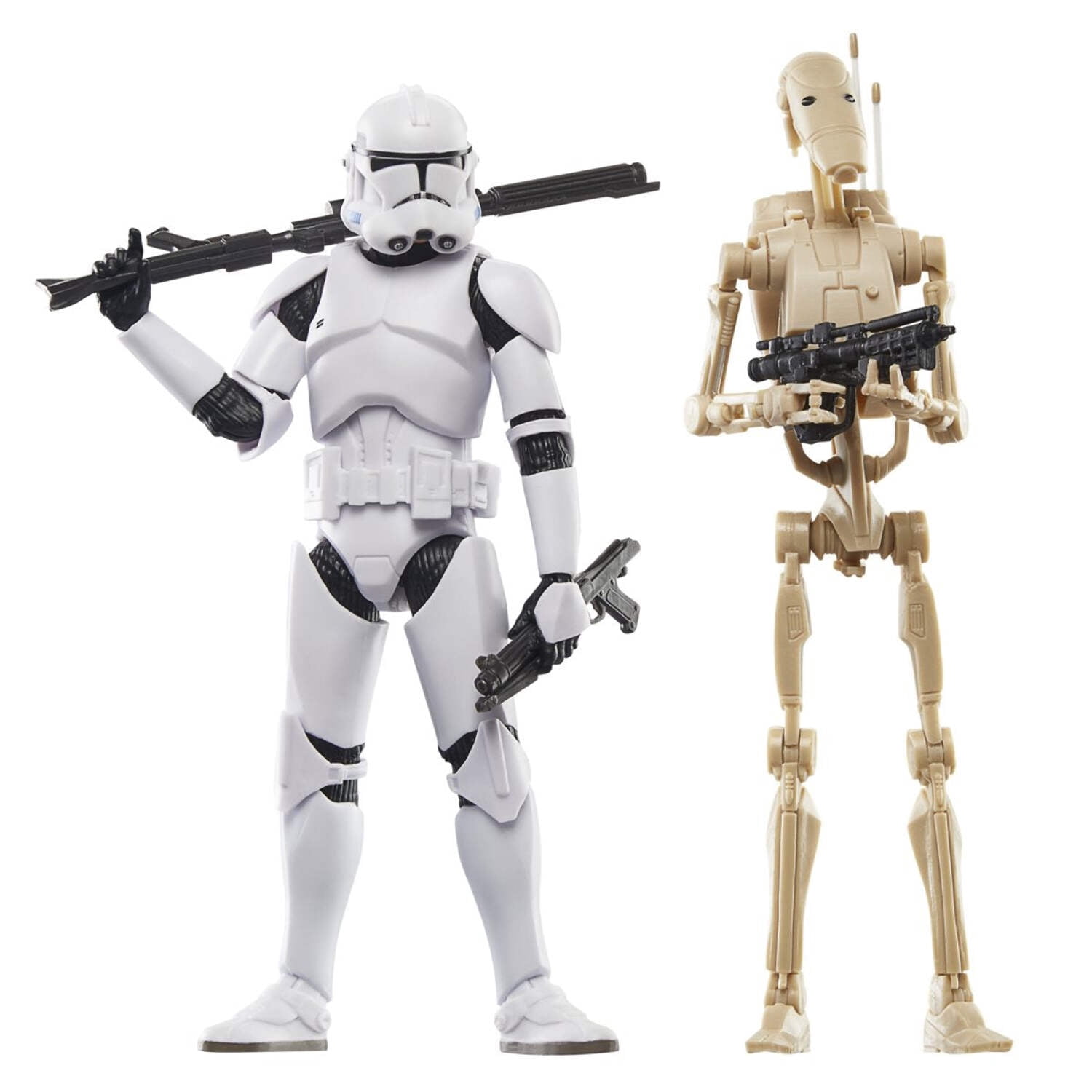 Hasbro Star Wars Black Series Phase II Clone Trooper & Battle Droid Action Figure, 2 Pieces