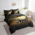 thumbnail image 2 of Rhinoceros King Bedding Set 7 Pieces,African Wild Animal Rhino Comforter Set with Sheets ,Natural Wildlife Mystic Mount Clouds Sky Bed Set in a Bag with Pillow Covers, 2 of 5
