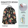 thumbnail image 4 of Pioneer Flower Floral Print Pattern Backpack for School, Cute School Bag with Adjustable Shoulder Straps and Padded Back, 15.3"x11"x7.1", 4 of 4