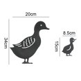 thumbnail image 2 of Yard Art - Figuras decorativas de metal para jardín, diseño de animales, patio, art déco, jardín (4 piezas, negro, pato), 2 of 5