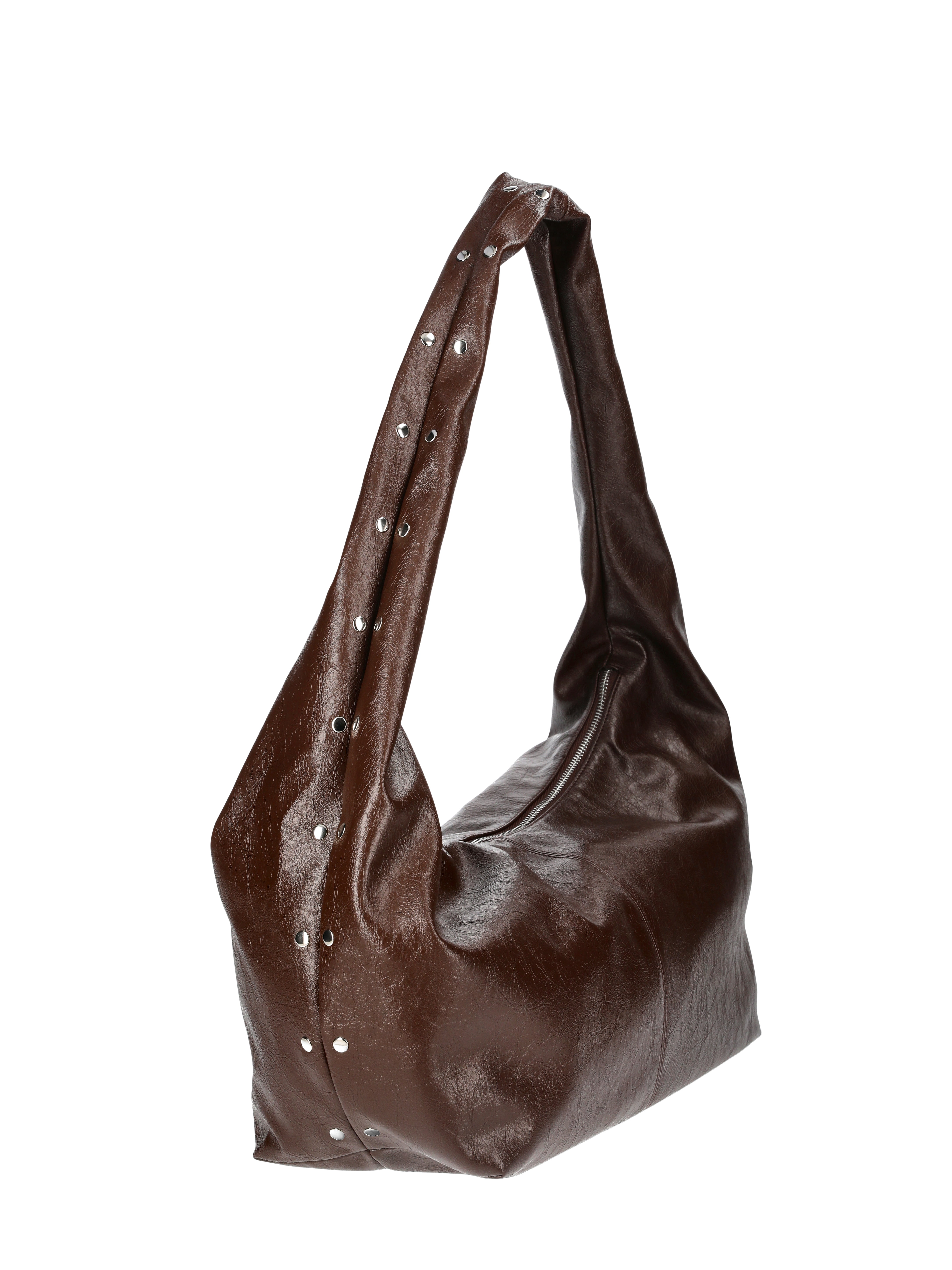 No Boundaries Women's Stud Hobo Bag, Chocolate