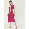 thumbnail image 2 of Moomaya Solid Stylish Back Dress, Front Slit Calf Length Dresses For Women, 2 of 8
