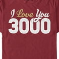 thumbnail image 2 of Men's Marvel Avengers: Endgame Valentine's Day Iron Man I Love You 3000  Graphic Tee Cardinal Large, 2 of 5