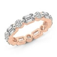 thumbnail image 3 of Round & Emerald Shape Lab Grown Diamond Allie Eternity Ring For Women | 2 Carat IGI Certified 14K Rose Gold | FG-VS Quality Friendly Diamonds Eternity Ring Size 5.5, 3 of 4