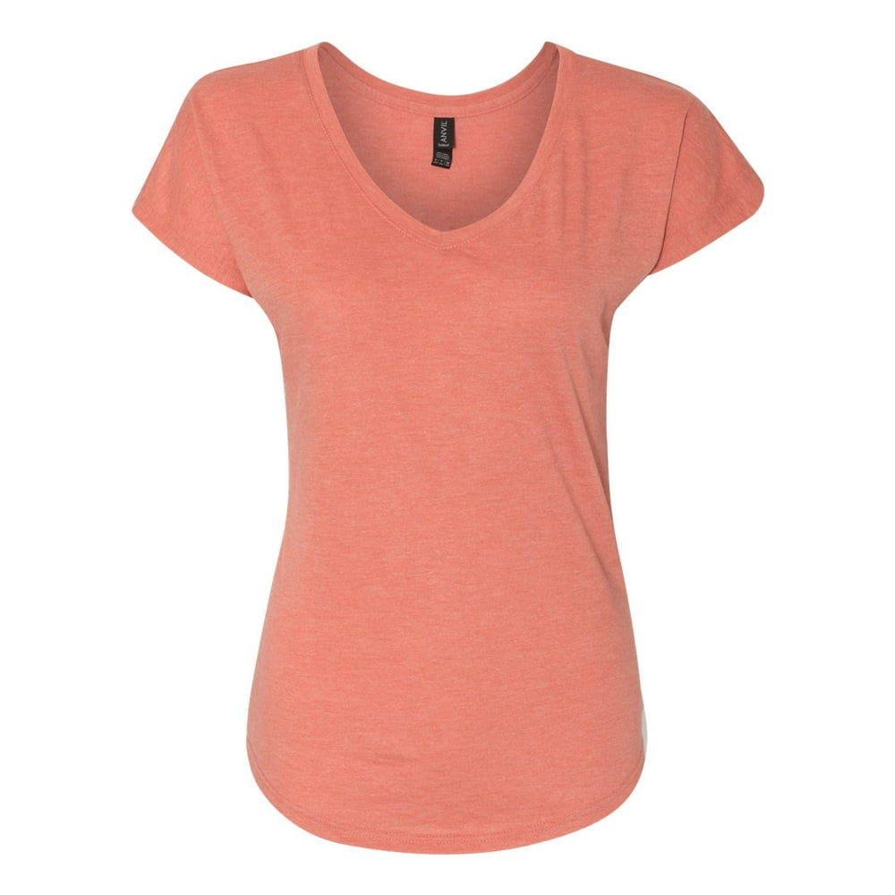 Anvil - Anvil Triblend V-Neck T-Shirt (6750VL) Heather Bronze, S ...