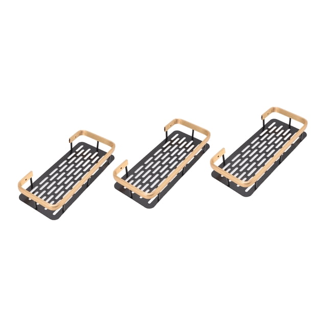 Shower Shelf Basket, Anticorrosion 3 Layers Shower Storage Rack High Load Bearing Space Saving With Stickers For Bathroom