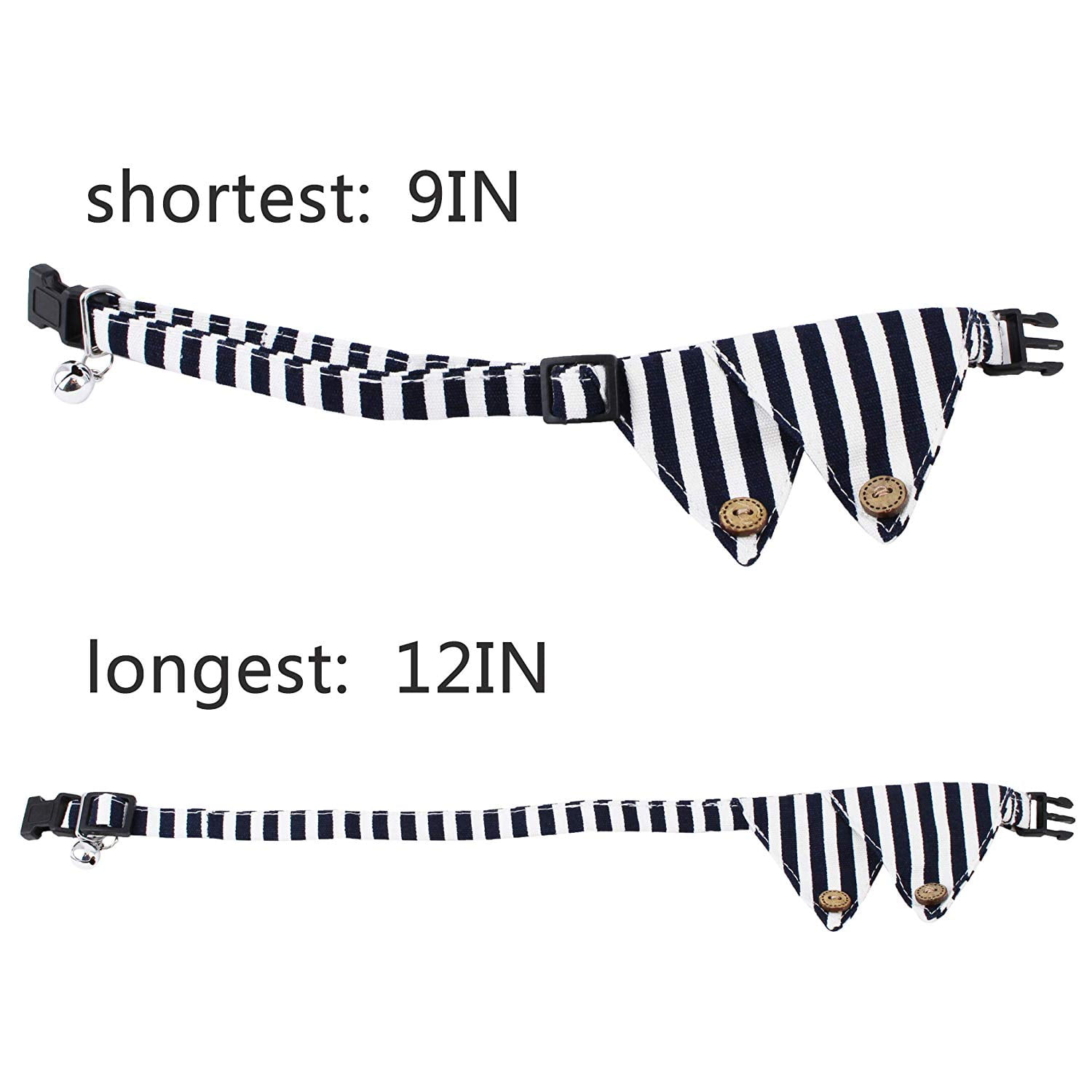 ERROR (Set of 2) Adjustable Cat and Dog Collar with Bell and Cute Plaid Burgee Design Soft and Comfortable for Small Median Dog and Cat EHD