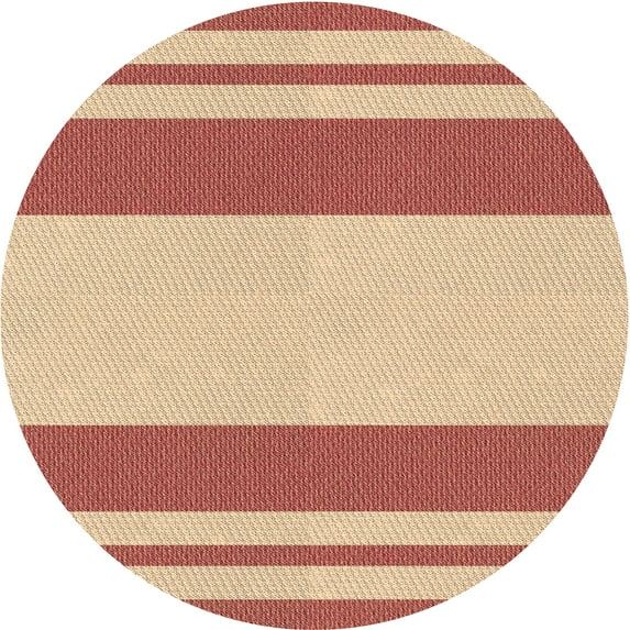 Ahgly Company Machine Washable Indoor Round Transitional Grapefruit Red Area Rugs, 8' Round