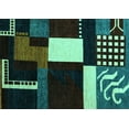 thumbnail image 1 of Ahgly Company Indoor Rectangle Abstract Turquoise Blue Modern Area Rugs, 4' x 6', 1 of 4