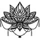 thumbnail image 1 of 1 pieza de decoración de pared de metal con flor de loto, decoración de pared con silueta de loto negra, 1 of 7