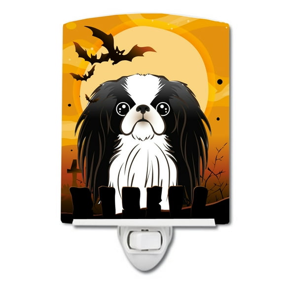 Caroline's Treasures BB1788CNL Halloween Japanese Chin Ceramic Night Light, 6x4x3", multicolor