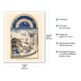 thumbnail image 2 of February: Village Under Snow - Book of Hours (Très Riches Heures) - Vintage Illuminated Manuscript by Limbourg Brothers c.1416 - Fine Art Matte Paper Print (Unframed) 16x20in, 2 of 4