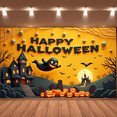 thumbnail image 3 of Spooky Theme Happy Halloween Ghost Banner Pumpkin Design Decorative Banner for Halloween Party Indoor Decoration Kids Celebration, 3 of 9