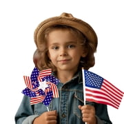 American Flag Patriotic Pinwheels, 4th of July Red White Blue Wind Spinners, Independence Day Decorations for Yard and Garden
