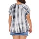 thumbnail image 3 of Camisetas de mujer de tallas grandes Agnes Orinda, con diseño de teñido anudado, de manga corta, tendencia 2026, cómoda, talla 3X, color gris, 3 of 6