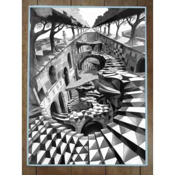 POSTER Labyrinth Optical Illusion Art UNFRAMED, 12x18