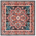thumbnail image 2 of SAFAVIEH Riviera Ulysses Medallion Polyester Machine Washable Area Rug, Red/Navy, 6'7" x 6'7" Square, 2 of 13