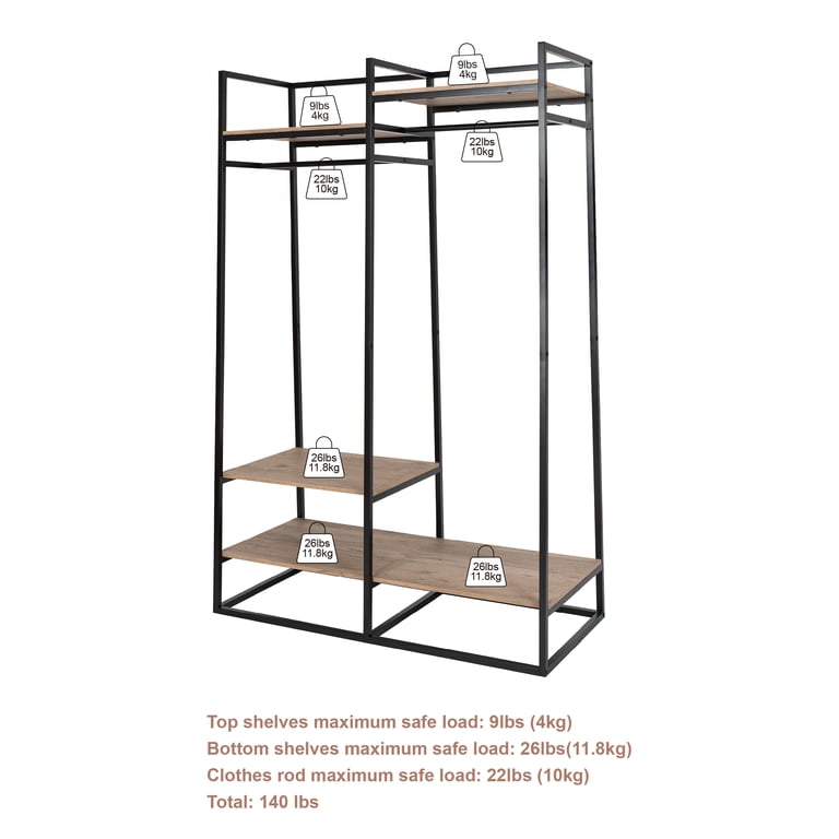 Better Homes & Gardens Jace Freestanding Metal 2-Rod Garment
