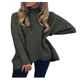 thumbnail image 1 of SGMVNU SGMVNU Cardigans pour Femmes Mode Décontractée Col Rond Col Roulé Couleur Unie Manches Longues Chandail à Enfiler, Cardigans en Tricot Doux et Confortables Vert Armée Taille g(Vert Armée, G), 1 of 3