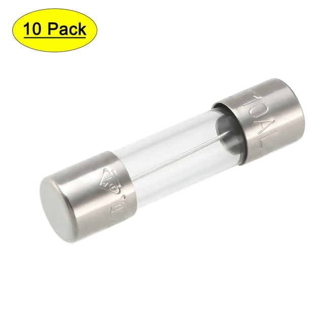 Fusible de vidrio de 10A y 250V Uxcell, 5mm x 20mm, 10 piezas