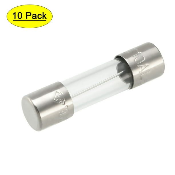 Fusible de vidrio de 10A y 250V Uxcell, 5mm x 20mm, 10 piezas