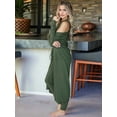 thumbnail image 2 of 3 Piece Lounge Sets for Women Airplane Travel Outfits 2025 Fall Cardigan Sleeveless Top Pants Sets  Green XL, 2 of 5