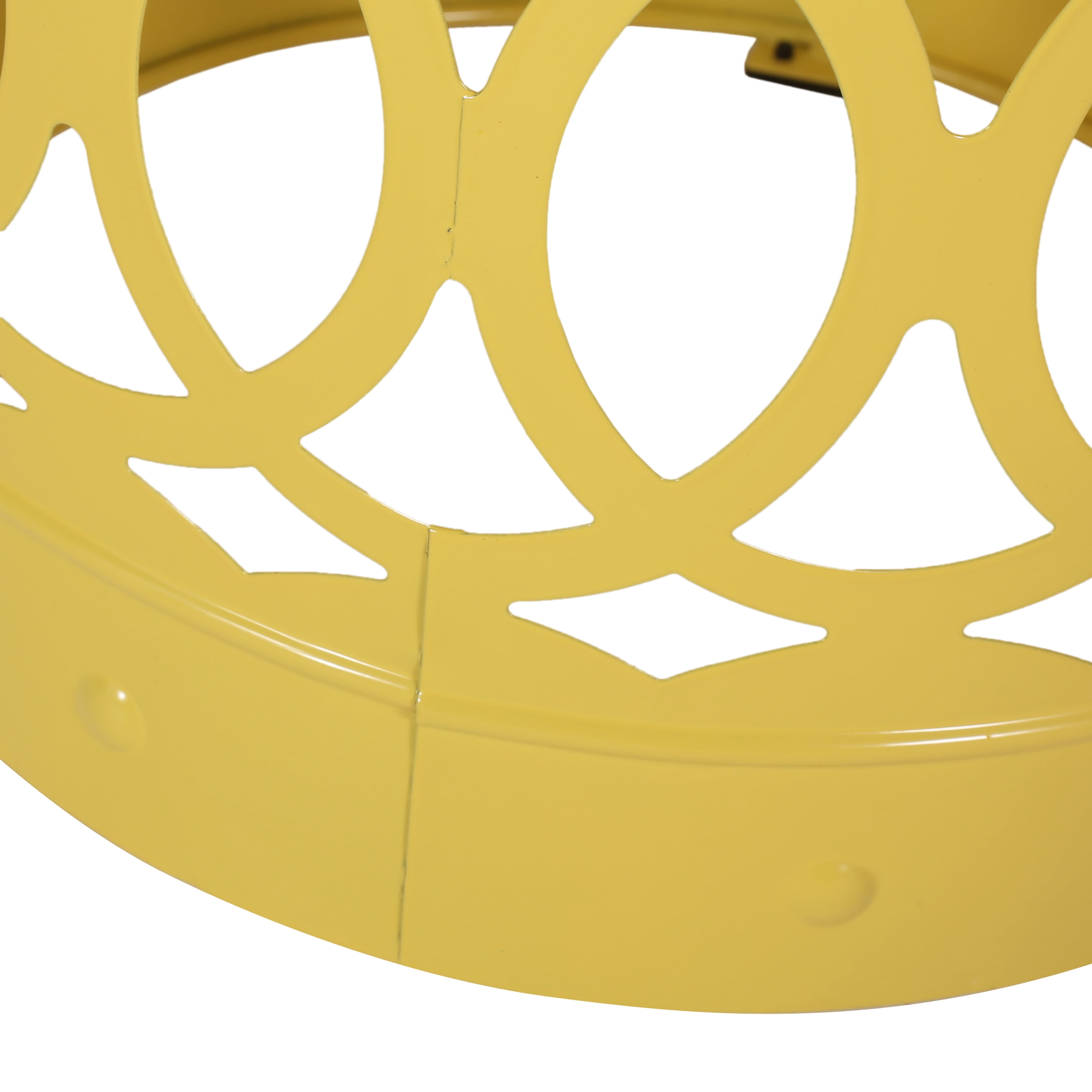 Leumius Outdoor Metal End Table All-Metal End Table Modern Accent Table for Patio/Outdoor,13.75" x 13.75" x 18",Yellow