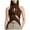 Brown, variant on Women's Fashion Sweater Vest Sleeveless Hollow Knotted Detail Semi High Neck Solid Color Sexy Crop Top For Casual Wear Unique Lightweight Stretchy Breathable Cami