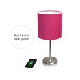 thumbnail image 5 of Mod Lighting and Decor Stick Lamp with USB Charging Port - 19.5" - Brushed Steel and Hot Pink, 5 of 9