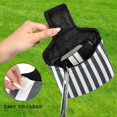thumbnail image 4 of Haosy Dark Gray and White Striped Golf Mallet Putter Cover Strong Magnetic Leather Golf Club Headcover Closure, 4 of 7