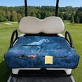 thumbnail image 3 of COEQINE Quilted Golf Cart Seat Cover, Folds Like a Bag with Handle for Easy Carry, Universal Fit 51.2"x30.3" for EZGO Yamaha Club Car 2-Seaters, 4 Pockets, Fantasy Horse Blue, 3 of 8
