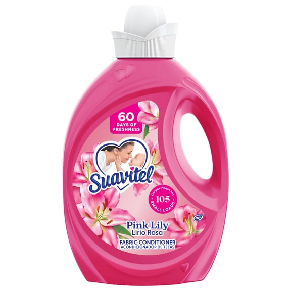 Suavitel Concentrated Fabric Softener, Liquid Fabric Conditioner, Pink Lily Scent, 105 fl oz