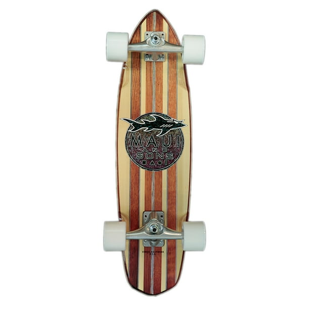 Uitdaging Ambassade legering Maui and Sons 30” Carving Cruiser Skateboard with Tropical Tan Printed Grip  Tape - Walmart.com