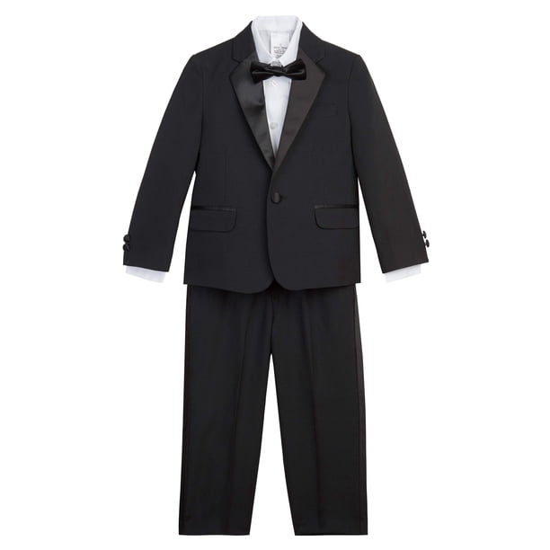 Conjunto de Traje Náutica para Niños con Chaqueta de Esmoquin Negra, Pantalón y Camisa Talla 7 (Argentina)