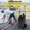 thumbnail image 2 of Garvee 40 Gallon Portable Gas Caddy Storage Tank With Front Wheels,With Manuel Transfer Pump For Cars, Lawn Mowers, Atvs, Boats,Garden, Black, 2 of 8