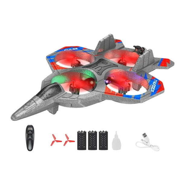 Avión de control remoto,Avión de control remoto,cuadricóptero a reacción,helicóptero,Avión de combate RC de juguete volador para exteriores para niños,Planeador de con 3 baterías