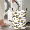 thumbnail image 5 of Honeii Funny Excavator Print Laundry Hamper Basket,Baby Nursery Woven Storage Basket for Toys Bin,Pillows,Blankets,Clothes-, 5 of 6