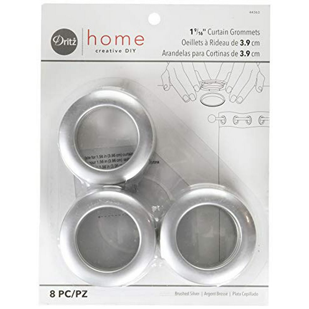 Dritz NR704 Curtain Grommets 8 Pack Brushed Silver 19/16in Walmart