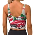 thumbnail image 4 of Goofa Merry Christmas 1 Printed Sports Bras for Women, High Impact Running Bra Workout Crop Tank Tops Longline Sports Bra Push up-Small, 4 of 9