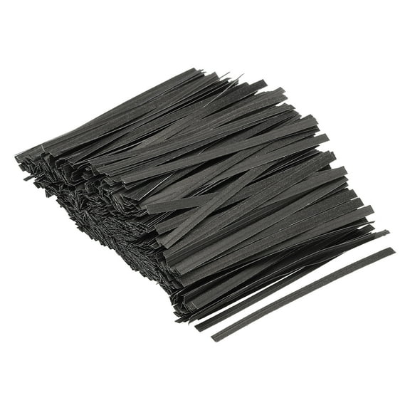 Uxcell Twist Ties 3.5" Paper Closure Tie for Party Bags Crafts Black 500 Pack