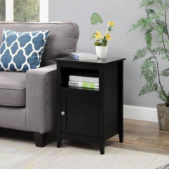 Convenience Concepts Designs2Go Storage Cabinet End Table with Shelf, Black