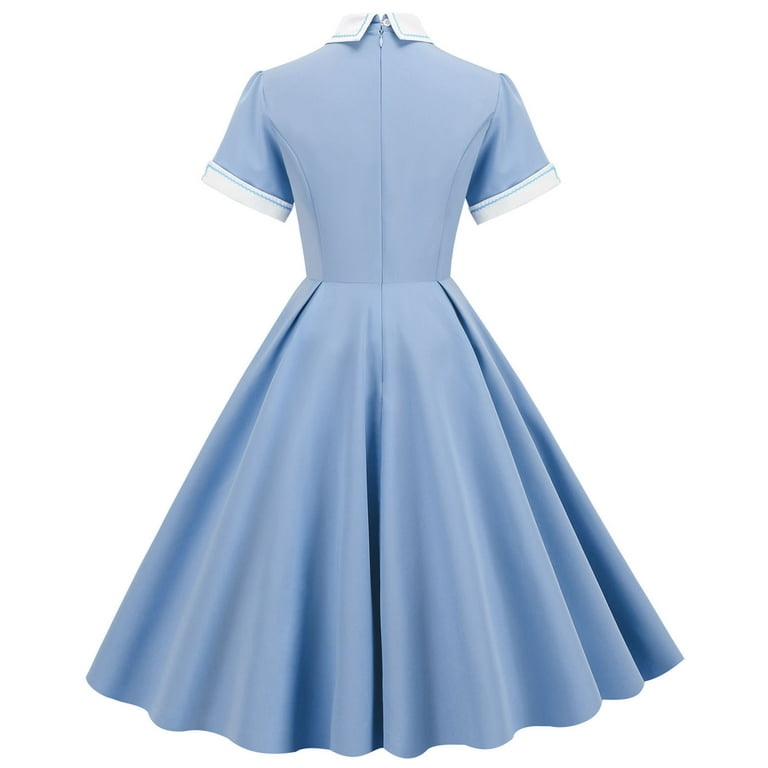 collar dress blue The Raleigh Collared Dress in Blue Oxford XL