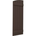 thumbnail image 3 of Ekena Millwork 17 1/2"W x 79"H Americraft Five Board (2 Batten) Exterior Real Wood Joined Board-n-Batten Shutters w/ Elliptical Top (Per Pair), Raisin Brown, 3 of 10